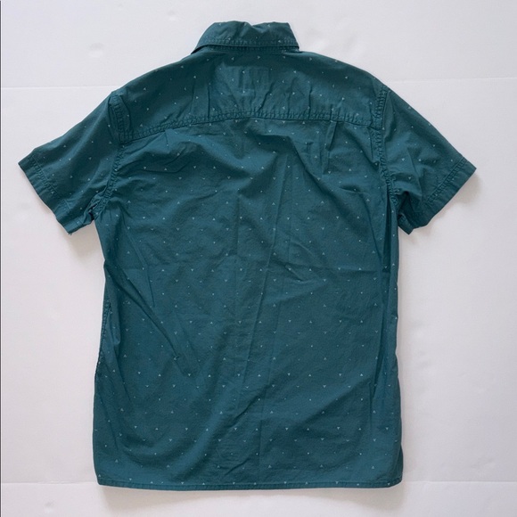 American Eagle Men's Resort Button Down Short Sleeve Poolside Shirt Teal XS - Picture 5 of 5